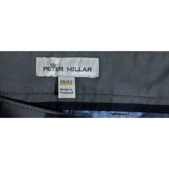 Peter Millar Brentwood Performance Flannel Pants Mens 35x32 Iron Gray Stretch At - Picture 9 of 9
